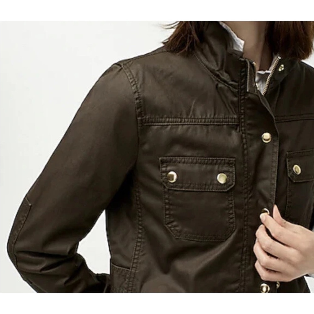 J Crew Downtown Field Jacket Size Small Mossy Brown Green Military - Picture 3 of 12